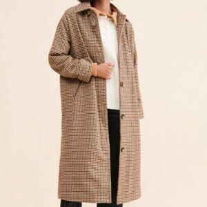 If By Sea Menswear Plaid Overcoat Size S